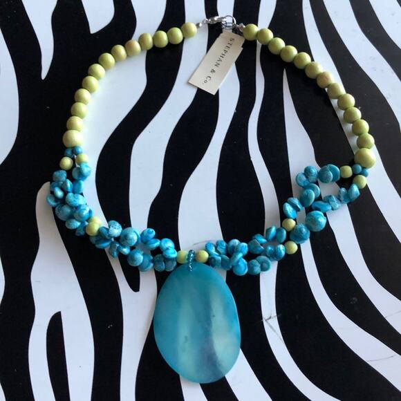 3 for $30 Stephan & Co. Blue and Green Necklace - Picture 1 of 5